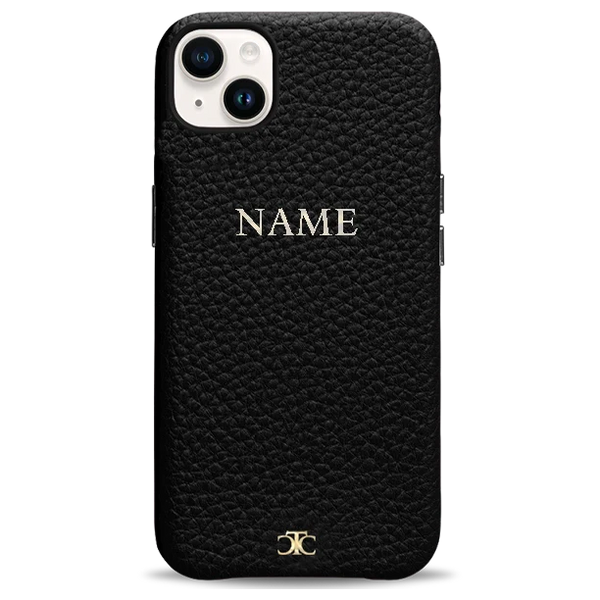 Personalized Leather iPhone 15 Plus Case | Add your name or initials Caviar Black | The Case Club Accessories Personalized Leather iPhone 15 Plus Case | Add your name or initials Caviar Black | The Case Club Accessories