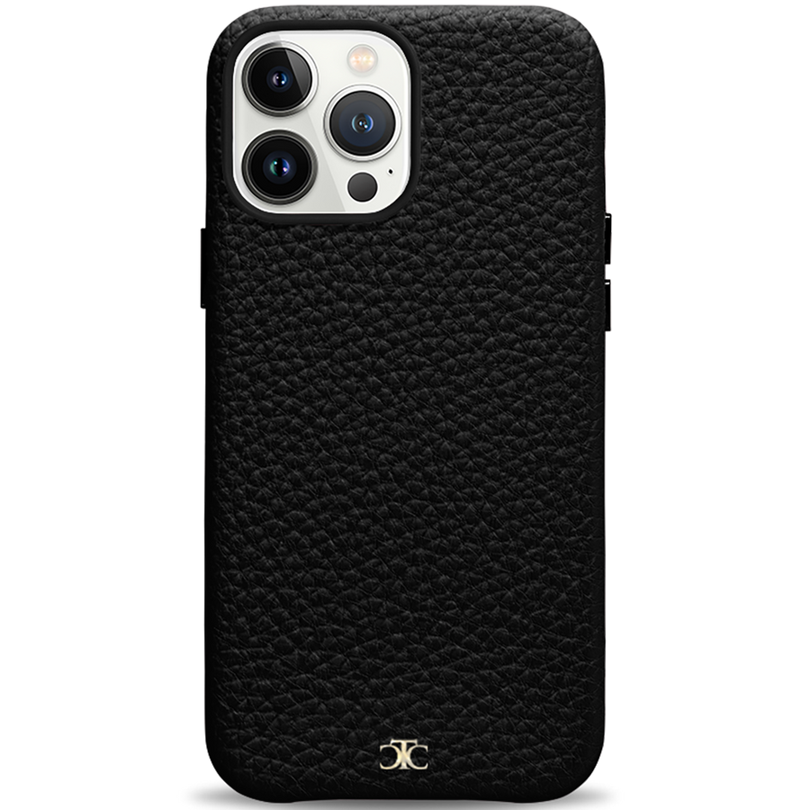 iPhone 13 Pro Max Personalised Black Leather Trunk Phone Case